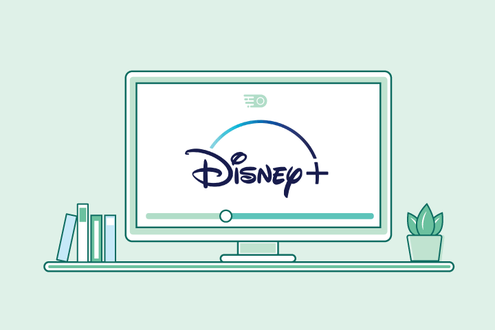 Tv with Disney Plus on screen