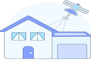 home with satellite internet illustration