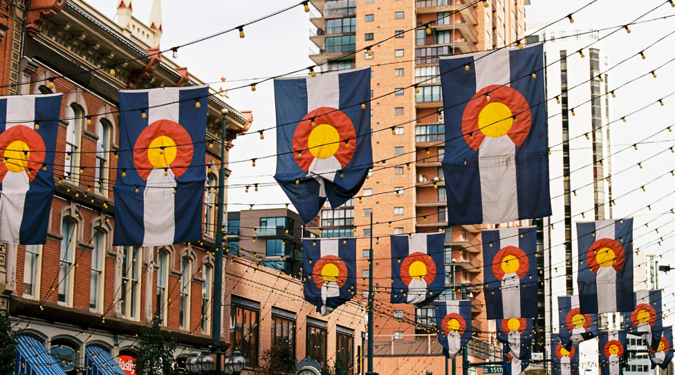 Colorado flags in Denver