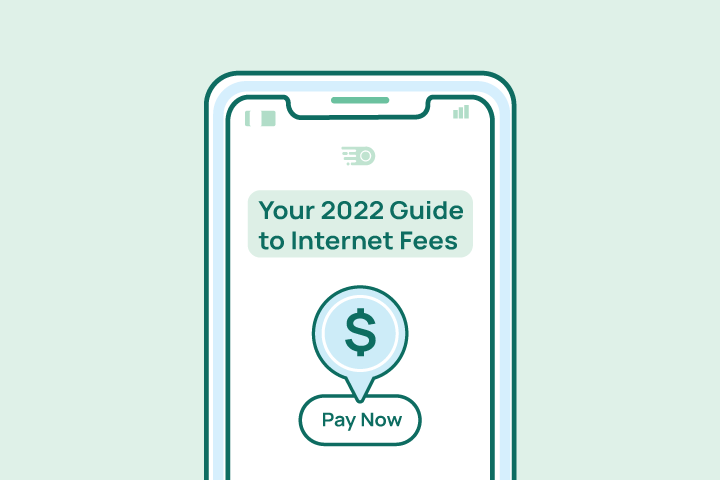 graphic of smartphone looking up internet fees