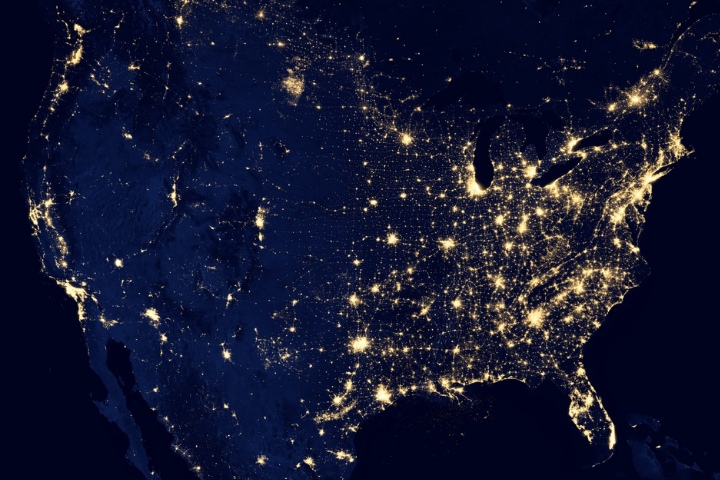 view of america from space