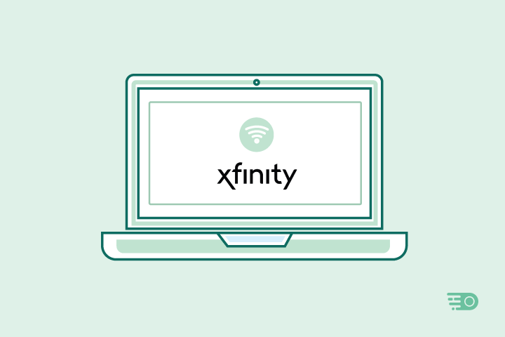 Laptop with xfinity logo