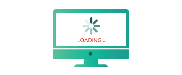 graphic of monitor with loading screen