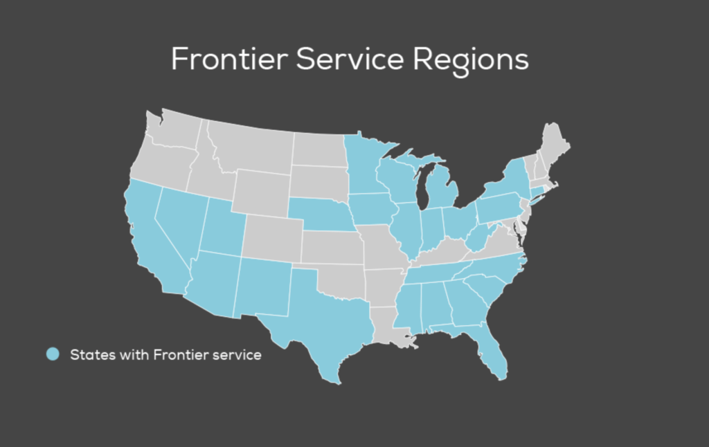 map of states with frontier service 

