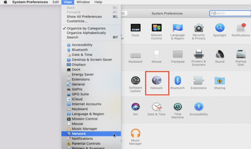 screenshot of Mac network settings