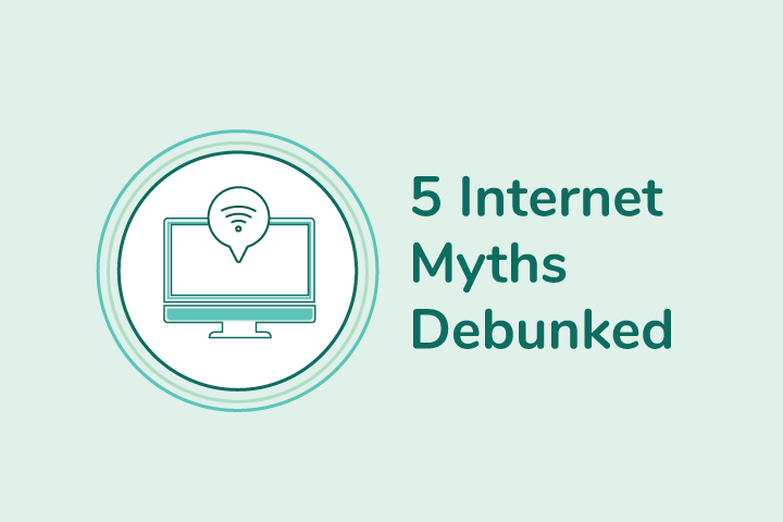 graphic of 5 internet myths debunked