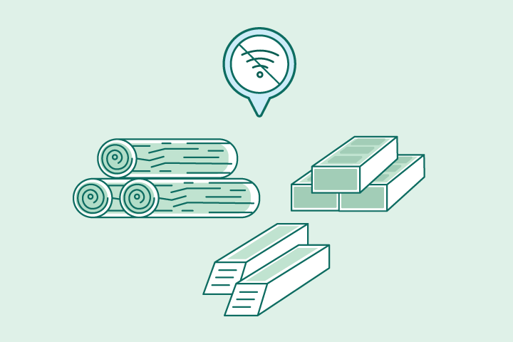 graphic of common materials that block wifi