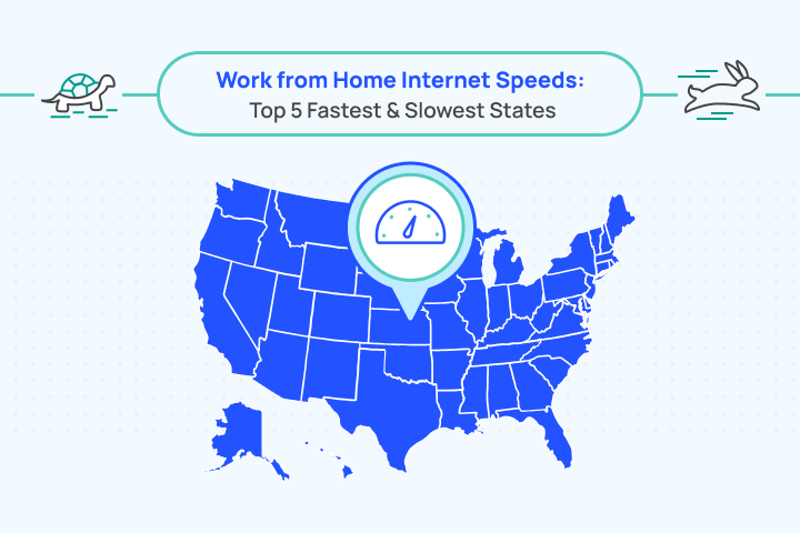 featured graphic for article about fastest and slowest states internet speed for remote work