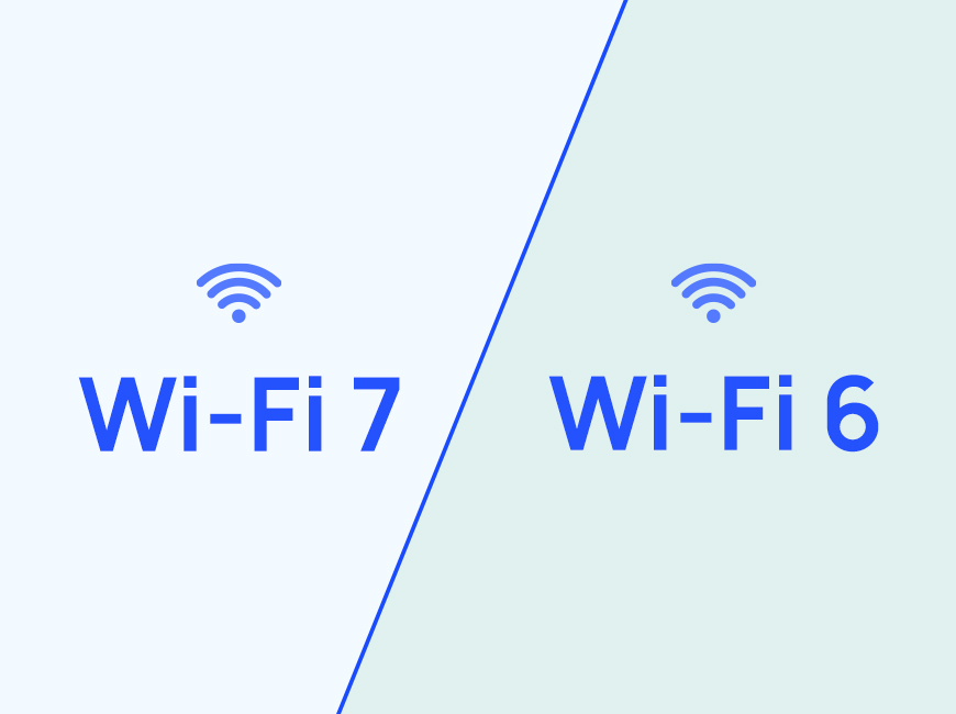 Featured image for an article that compares Wi-Fi 7 and Wi-Fi 6